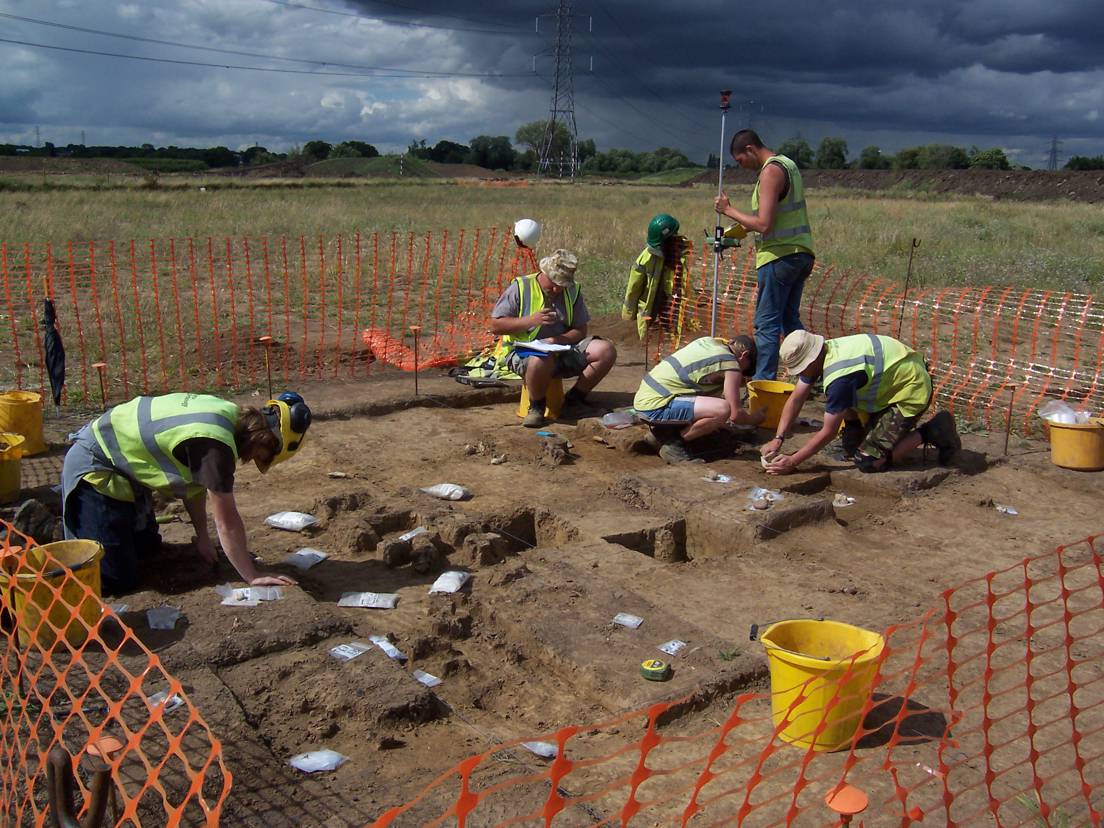 Photo of archaeological excavations at the new quarry site in Denhamham quarry 