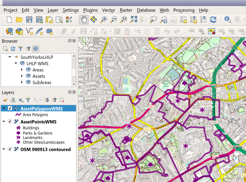 Local Heritage List Platform web service viewed in a GIS application