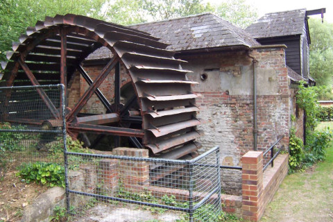 Waterwheel at Pann Mill in High Wycombe, Buckinghamshire