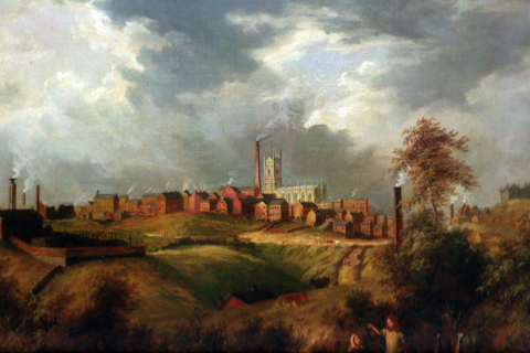 Oldham from Glodwick by James Carse 1831